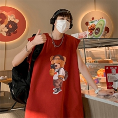 直播抖音得物品质纯棉250克重磅男无袖背心T恤T595P28控39，男装T恤，电商C408(原B339-1)