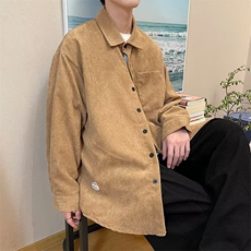 2023衬衫男士秋季宽松ins纯色灯芯绒衬衣宽松百搭CZ07-P38，男装衬衫，星座1109-3