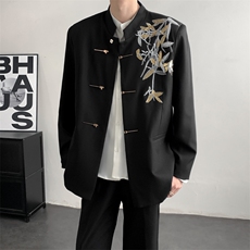 2026春装新中式男士秀禾服立领中山装结婚礼服新郎订婚唐装外套，男装民族服装，星座909