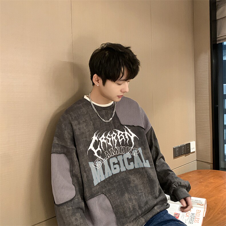 B266-T05-P7023春季新款宽松休闲蜡染潮卫衣,男装卫衣,星座B257-1
