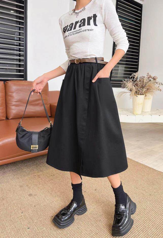 [现货]半身裙休闲款，两色、四个尺码，女装半身裙，依柏璐(1F)