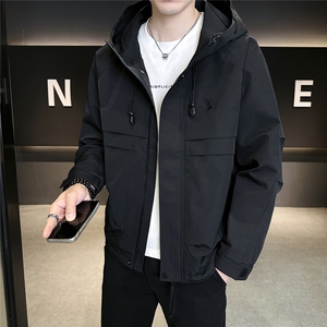 连帽长袖美式常规防风简约工艺夹克秋季休闲外套百搭夹克N823-P90图片