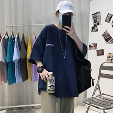 XZ115A-T06200克纯棉男女字母印花大码S-5XL10色T恤衫圆领半袖，男装T恤，星座115A-3