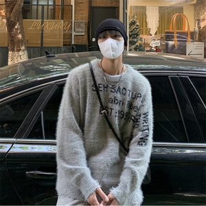 B390P50秋冬男装毛衣时尚休闲宽松打底衫鹿毛绒图片