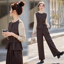《现货》bao款2026年春季新款马甲套装商务风韩剧穿搭休闲显瘦女，女装套装/套裙，韩宇舍