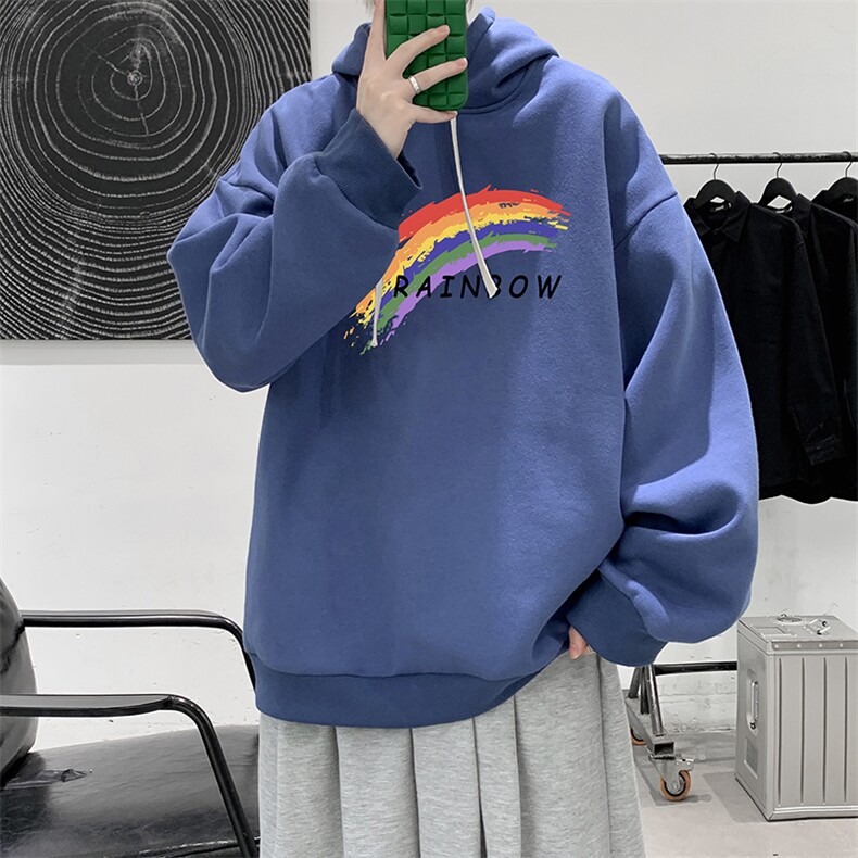 WY2064-P35纯棉连帽卫衣男大码运动帽衫宽松薄外套男,男装卫衣,电商A040