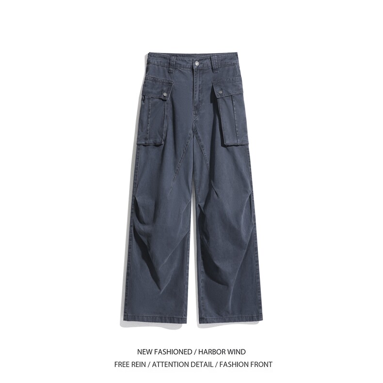 抖音品质春季新款美式大口袋宽松休闲工装裤B315-K25622-p70控98,男装休闲裤,电商B315