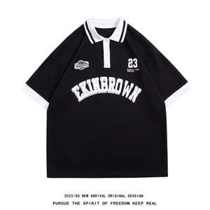 1白底中性风polo衫潮大码M-5XL翻领情侣短袖T恤男DP7741P45控59