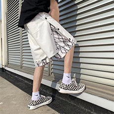 休闲运动短裤假两件五分裤男夏季宽松直筒ins韩版帅气D1230-p30，男装休闲裤，星座1008