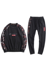 运动套装男士春季卫衣休闲运动服装两件套加肥加大L-9XL9568P130，男装套装，星座802