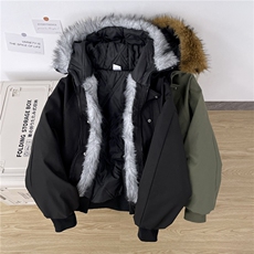 连帽毛领cleanfit座山雕外套男冬季夹克棉服潮MF435-P90，男装夹克，星座412-3
