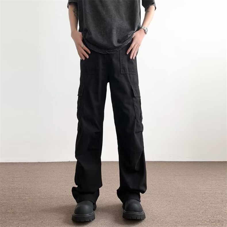 1506-1/KG291/P42情侣宽松休闲裤春秋阔腿长裤微喇叭日系男裤子,男装休闲裤,星座1506-1