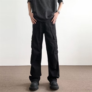 1506-1/KG291/P42情侣宽松休闲裤春秋阔腿长裤微喇叭日系男裤子图片