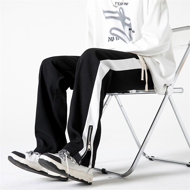 有大货高品质垂感西裤高街小众美式西裤男拉链拼色裤子K2306-P60，男装西裤，电商A062