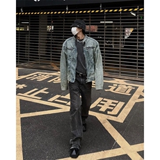 自家图，博主风cleanfit牛仔外套男美式复古垫肩夹克JK2409-P95，男装夹克，星座1007（原301D）