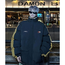 现货假两件格子羽绒棉衣抖音得物二开冬季棉服加厚外套BMY207，男装棉衣，电商A486