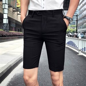 2021英伦潮潮男韩版修身夜店发型师商务休闲格子条纹短裤P50图片