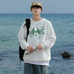 2633情侣印花圆领秋冬卫衣常规P28 加绒P38 S-5XL 支持定制班服潮图片