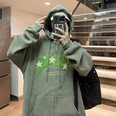 A701-P42美式复古刺绣拉链开衫卫衣秋季新款潮牌灯芯绒外套男款，男装夹克，星座512-6