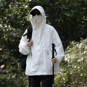 港风大码复古森系户外薄款男女连帽防晒服 XZ213-JKFS01-P65控78图片
