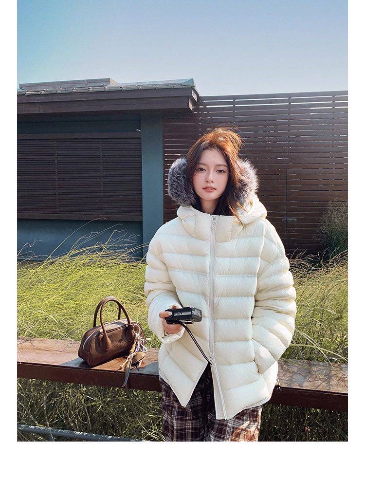 2025年秋季时尚百搭通勤简约休闲连帽，女装棉衣/棉服，牛米欧羽绒服工厂店