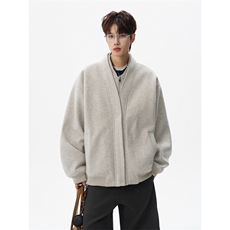 假两件短款毛呢立领夹克男外套韩系呢子上衣星座812-JK29-P128，男装夹克，星座812