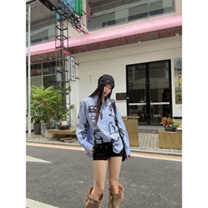 2025美式高街复古薄荷绿格子设计长袖衬衫男女宽松休闲百搭衬衣潮，男装衬衫，星座506A