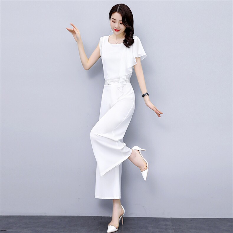 高级感职业套装女2023年夏季新款时尚气质女神范垂感阔腿裤两件套,女装套装/套裙,火爆靓佳人