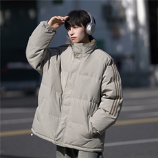 ！冬季条纹五防立领加绒加厚棉衣情侣撞色棉服外套MY7777-P68，男装棉衣，星座610B-1
