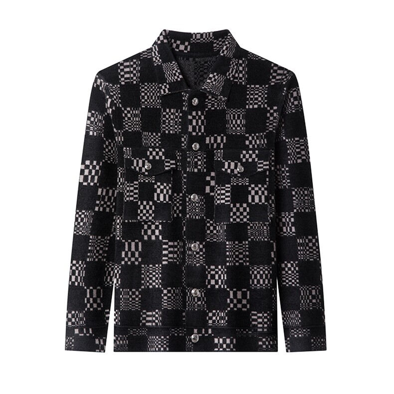 秋季毛衣开衫中青年天鹅绒毛衫翻领宽松针织衫外套ASD696186-P225，男装针织衫/毛衣，电商B212（原钱塘6029）