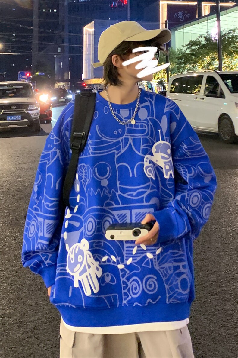 长袖t恤男士春秋季宽松潮牌百搭休闲上衣服打底衫圆领内搭卫衣男,男装T恤,星座1206-1（原A206-1）