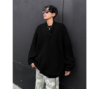 秋冬韩版慵懒风针织开衫男士休闲百搭纽扣开衫外套上衣男M6042图片