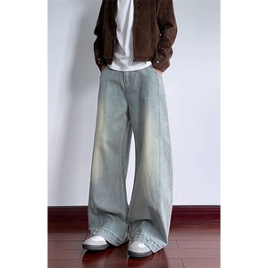 水洗牛仔裤男士美式复古立体裁剪弯刀裤子A166-NL5702-特P40控78图片