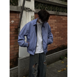 【有货】CLR3033CC-特P78双面穿拼接格子翻领夹克外套男女