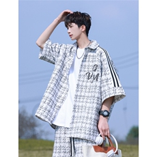 小香风印花织带短衬DCS9018P45短裤DK8797P40套装DTZ9028P85，男装牛仔裤，星座227-7