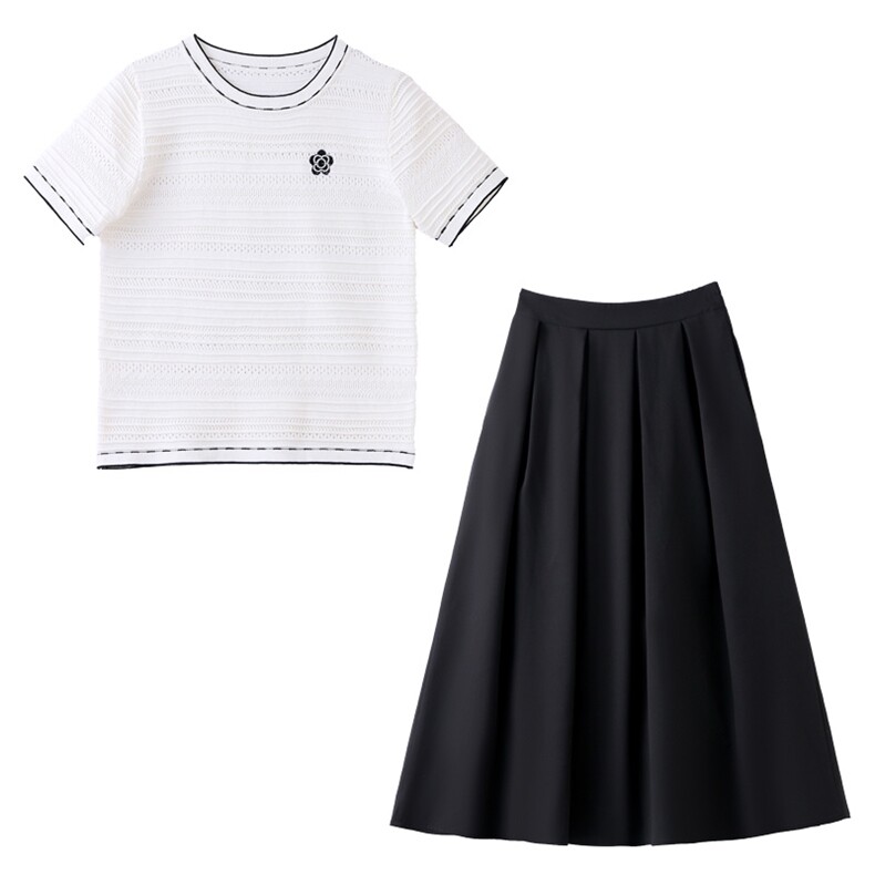 高级感两件套连衣裙女夏季2025新款小个子气质显瘦小香风套装裙子,女装套装/套裙,欣贝拉