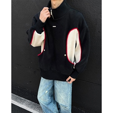立领拉链拼接设计感卫衣男XH92-特p70，男装卫衣，电商B367