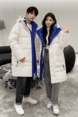 2026新款女学生情侣同款学院风羽绒服男中长款加厚过膝青年潮牌，男装羽绒服，钱塘6003（原4033）