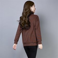 条纹潮流拼接气质时尚休闲长袖2021年秋季卫衣/绒衫，女装卫衣/绒衫，独衣靓