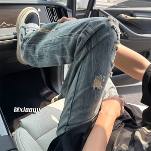 XZ616 夏季新款破洞牛仔裤休闲九分裤 TY2489 P65控78图片