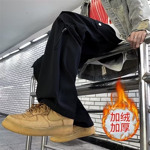 加绒秋冬季美式机能冲锋裤男士潮高街直筒长裤 BK13 P45图片