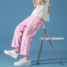潮牌2023新款宽松直筒阔腿牛仔裤男港风学生ins休闲裤子N3960-p45，男装牛仔裤，星座1008-1