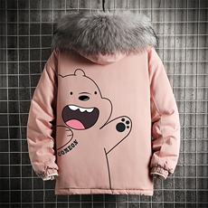 MM48131-P130冬季大毛领棉衣男士大码加厚棉袄男棉服网格，男装棉衣，电商A040A