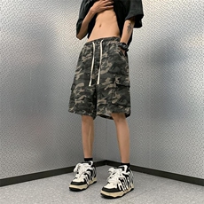迷彩牛仔短裤夏季高街五分裤男宽松工装百搭休闲裤D722/P36，男装牛仔裤，电商D202-1