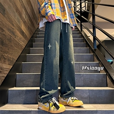 XZ616春季新款设计感星星牛仔裤休闲长裤TY2412P55控68，男装牛仔裤，星座512A（原616）