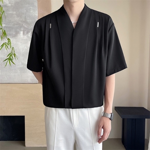 轻熟风~2025夏季新款薄款冰丝垂感中袖衬衫 C320/P65图片