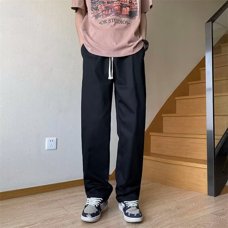 青春流行男长裤直筒型拉链装饰春季直筒休闲裤S224P42,男装休闲裤,星座1116-2