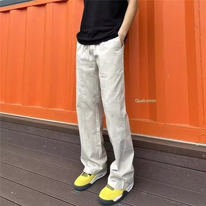 美式斜切冲锋裤薄款男士斜切工装美式休闲机能弯刀直筒防水裤子