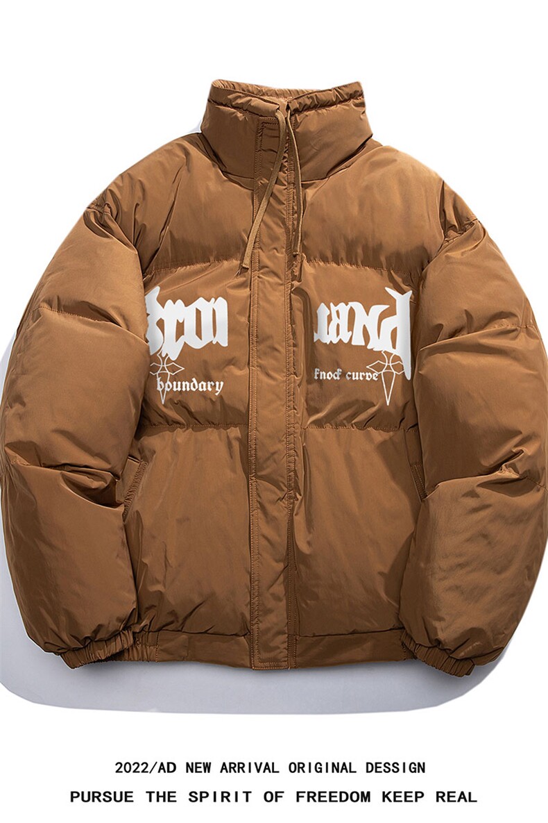 白底23冬季时尚百搭印花情侣潮流加厚羽绒服外套YR224P195控258,男装羽绒服,电商A247
