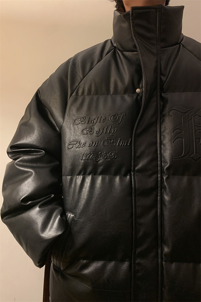 冬款字母肌理压花立领棉衣boy美式盐系加厚保暖棉服A071-589-P115,男装棉衣,电商A071